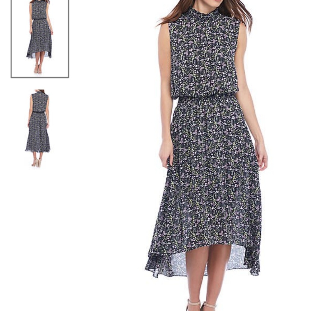 Sharagano Sleeve Print Dress
